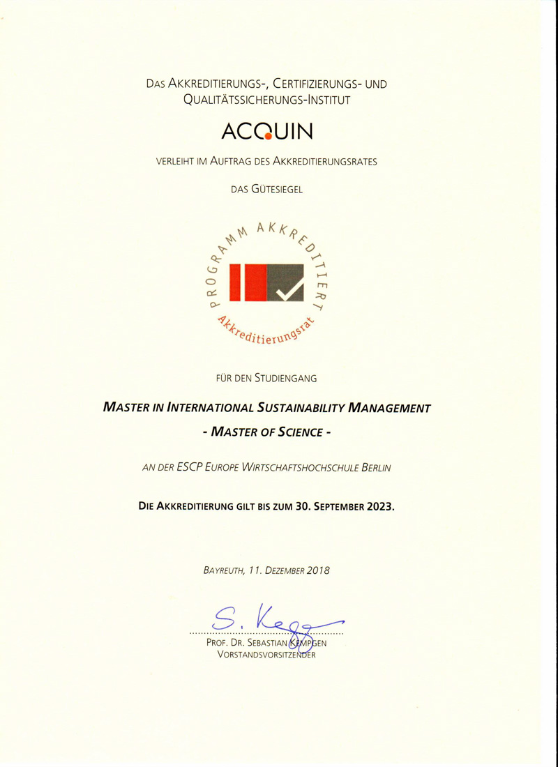 ACQUIN Akkreditierung