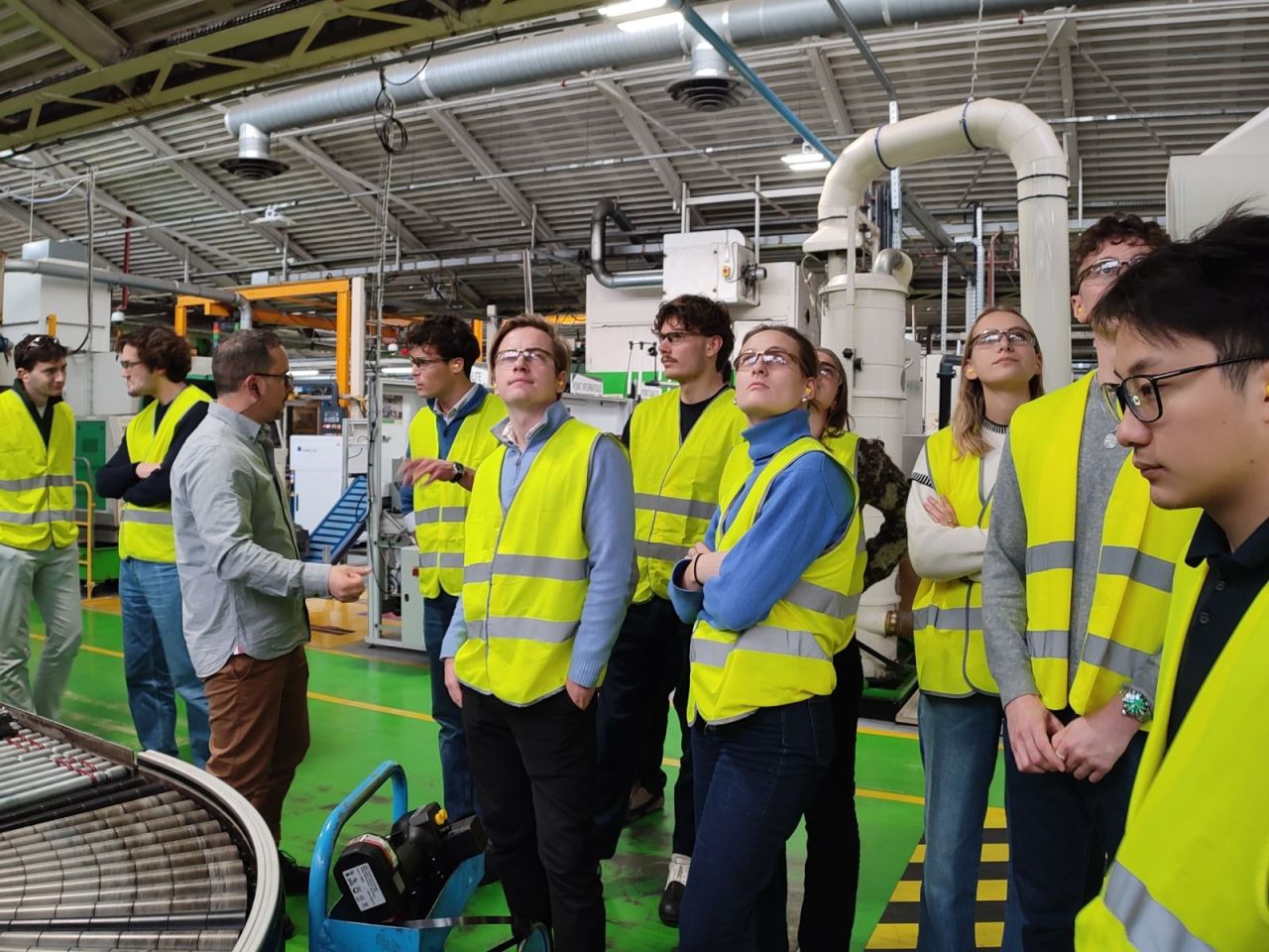 Photo of the group in the factory