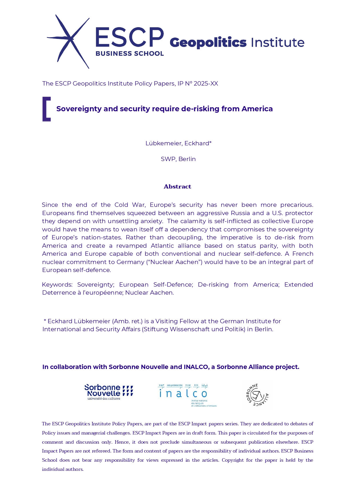 Sovereignty and security require de-risking from America