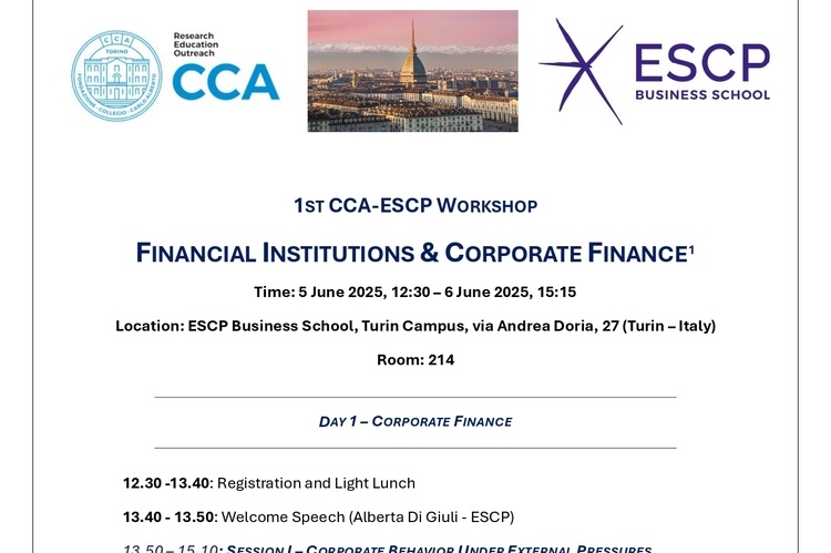 1ST CCA-ESCP WORKSHOP FINANCIAL INSTITUTIONS & CORPORATE FINANCE1
