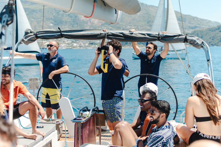 In the heart of the Regatta: teams navigating, bonding, and enjoying the rhythm of the sea together.