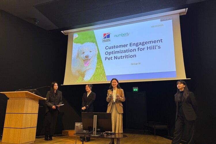 A photo of students presenting their project during the Hackaton 2025