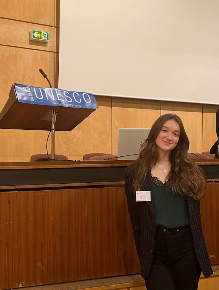 Mathilde Noels, GEA member at the UNESCO world headquarters in Paris.