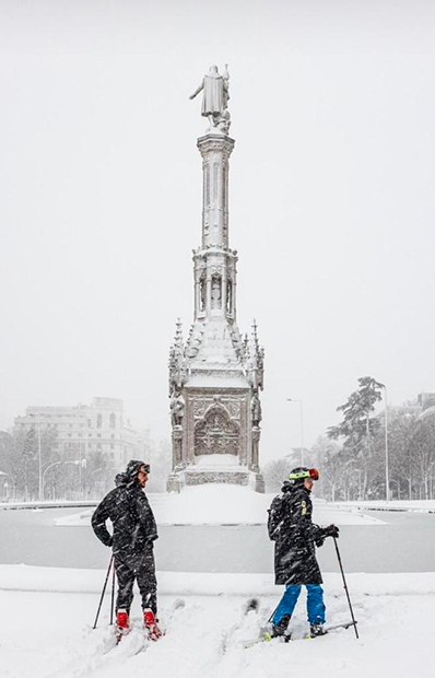 Snow Storm Filomena hits Madrid