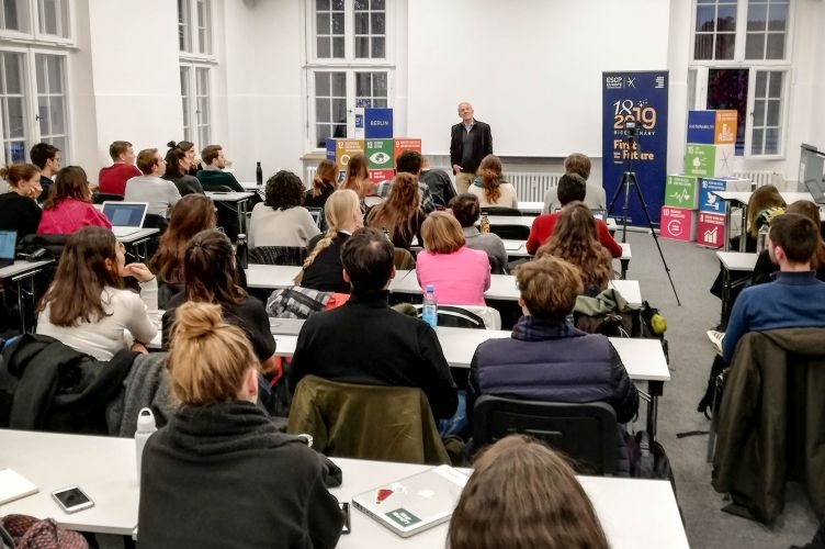 Students listening to Vincent Stanley, Patagonia