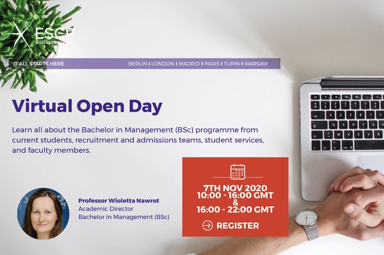 ESCP Business School Bachelor in Management (BSc) Online Open Day 2020