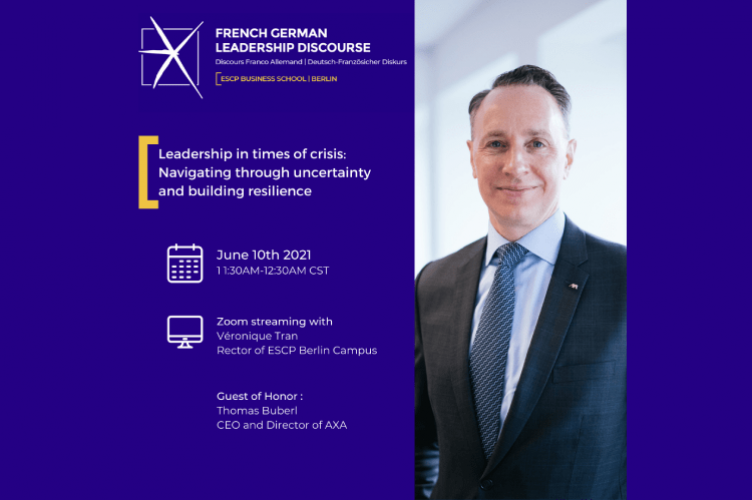 A picture showing the ceo of AXA and explaining the event details