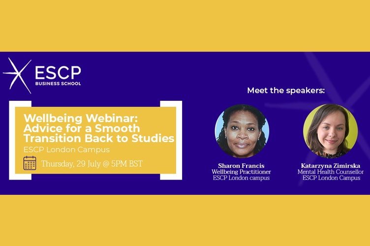 Wellbeing Webinar: Advice for a smooth transition back to studies