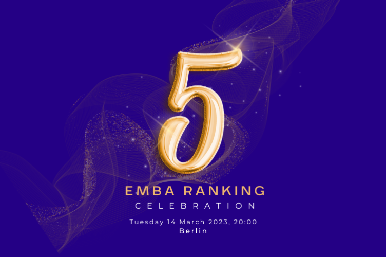 Big number 5 to indicate the Financial Times ranking for the Executive MBA at ESCP