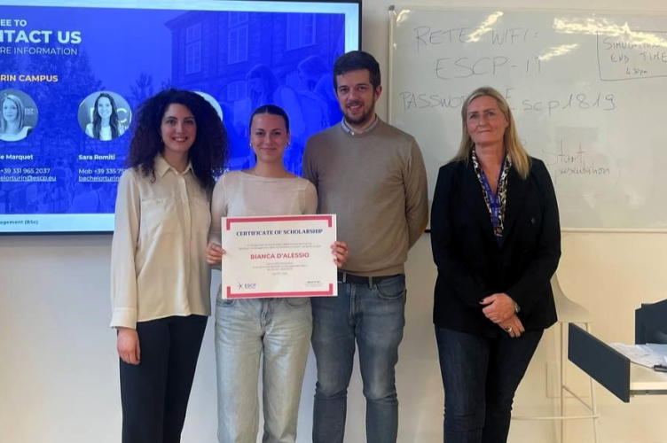 Bianca D’Alessio, winner of a 50% first-year scholarship for ESCP’s BSc in Management