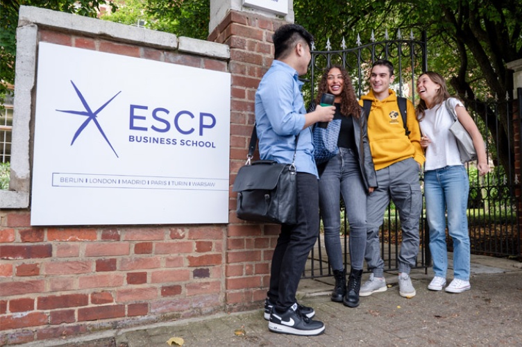 Students outside ESCP London Campus