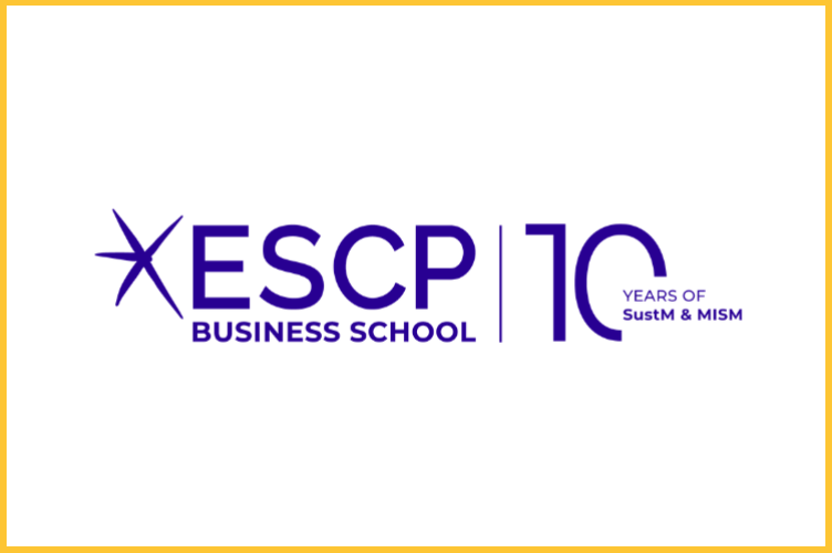 ESCP Business School logo next to logo saying 10 years of SustM and MISM