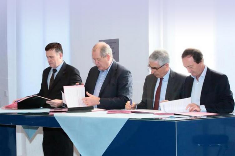 Franck Bournois, Patrick Gounelle, Michel-Edouard Leclerc was signing for The "Future of retail in Society 4.0" Chair.