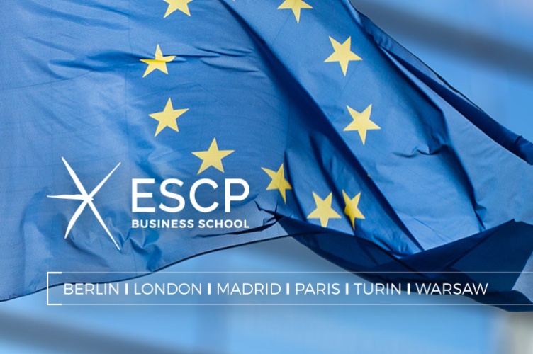 ESCP logo and European Flag