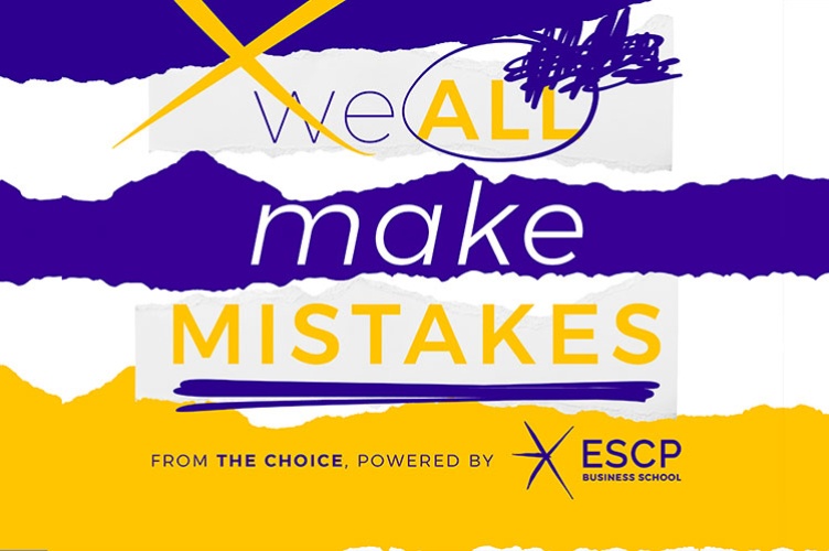 Logo for "We all make mistakes", the new podcast launched by ESCP with the mission to challenge what it means to be successful