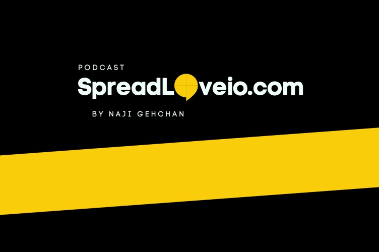 SpreadLoveio podcast cover, podcast by Naji Gehchan