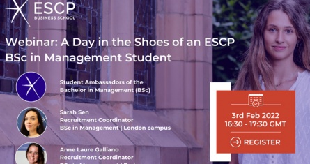 Webinar: A Day in the Shoes of an ESCP BSc in Management Student