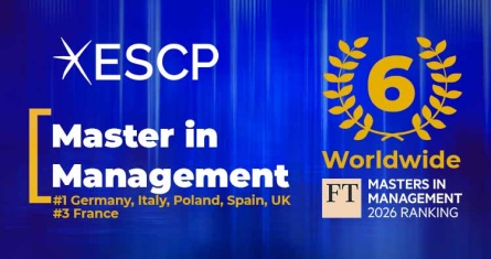 ESCP ranks 6th worldwide in Financial Times Master in Management ranking