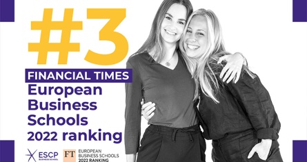 ESCP Business School ranks 3rd in the latest Financial Times European Business School ranking