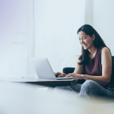 using computer.hand typing keyboard laptop online chatting searc