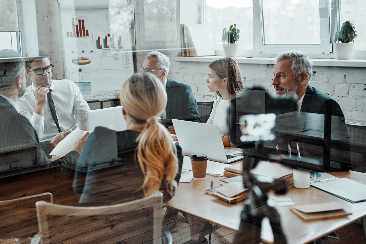 Successful business team discussing strategy