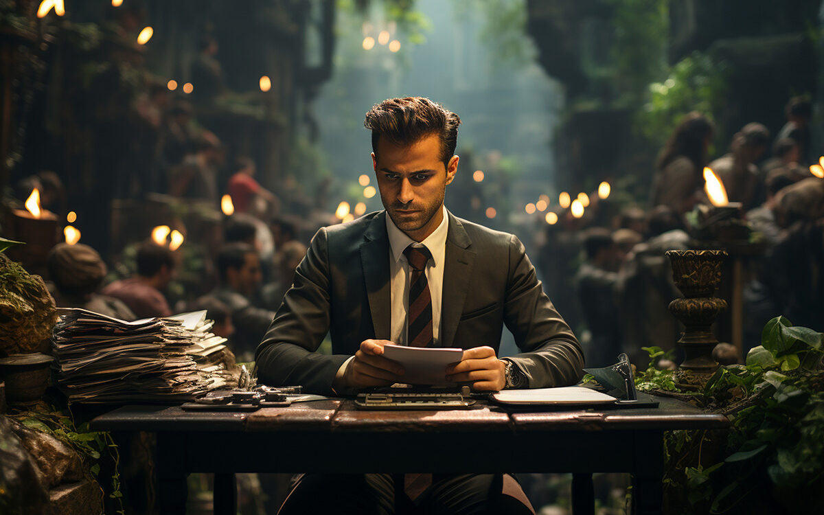 AdobeStock – forenna Person reading a report in an unexpected natural setting