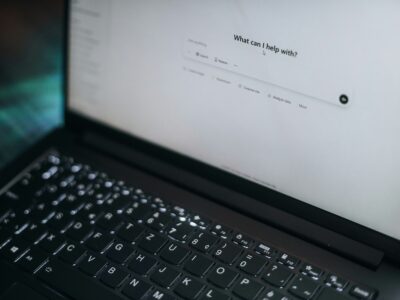 Photo of a laptop computer with ChatGPT on the screen