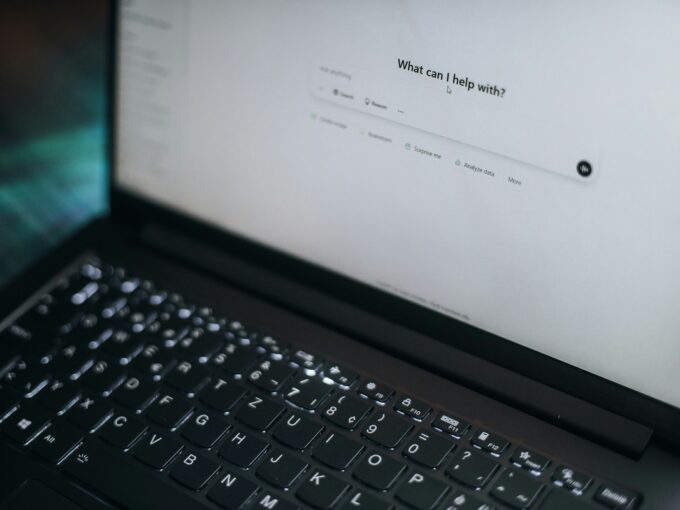 Photo of a laptop computer with ChatGPT on the screen