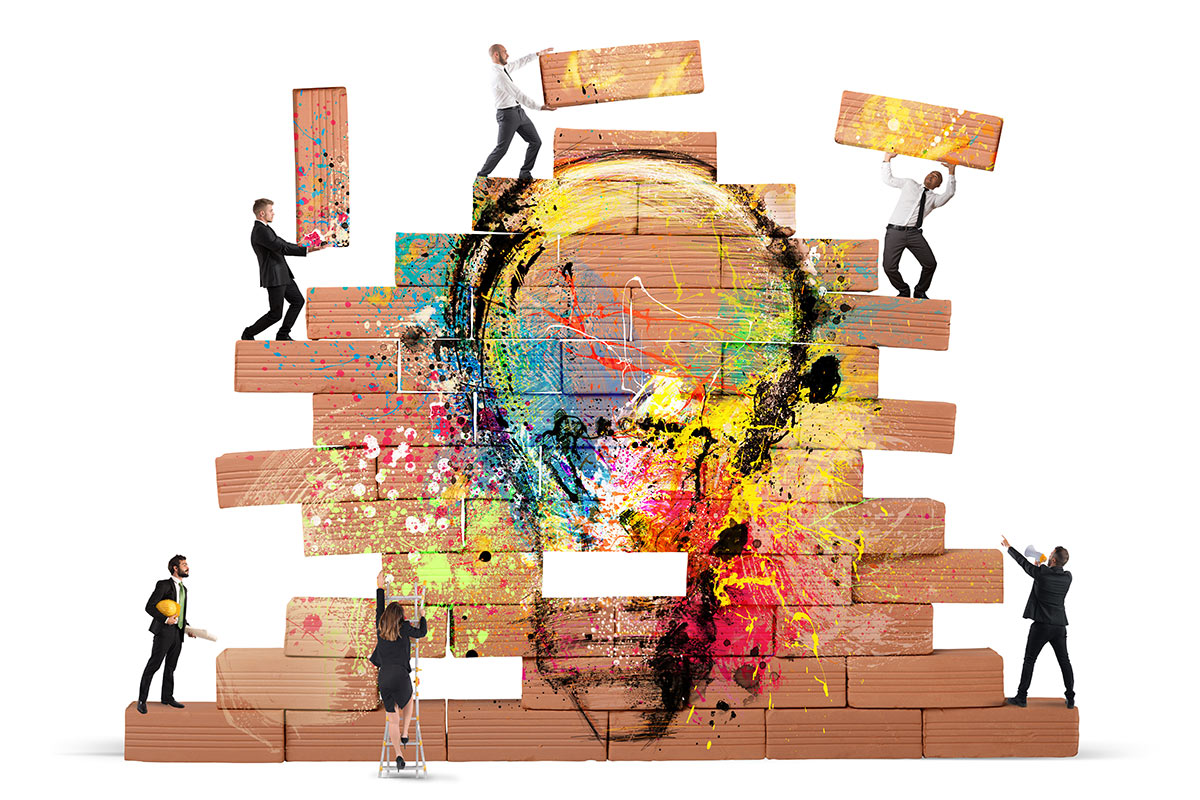 Persons bulding a new creative idea
