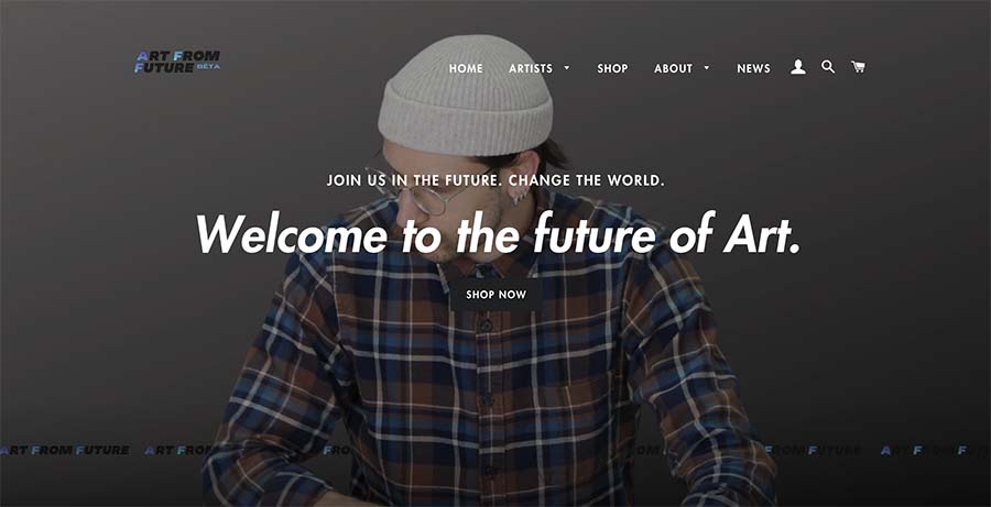 Photo of startup Art From Future's website.