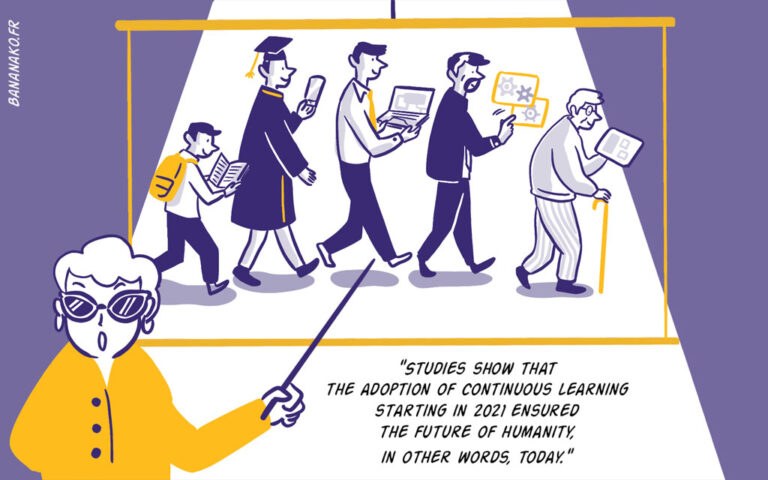 Illustration of Continous Learning Tag, ©Bananako.fr for The Choice Illustration of Continous Learning Tag, ©Bananako.fr for The Choice