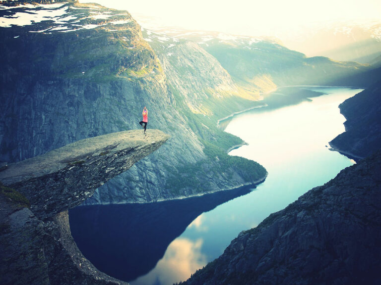 Woman practicing yoga