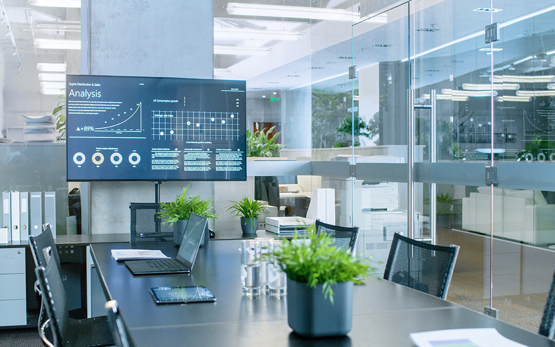 Gorodenkoff-AdobeStock Modern empty meeting room.