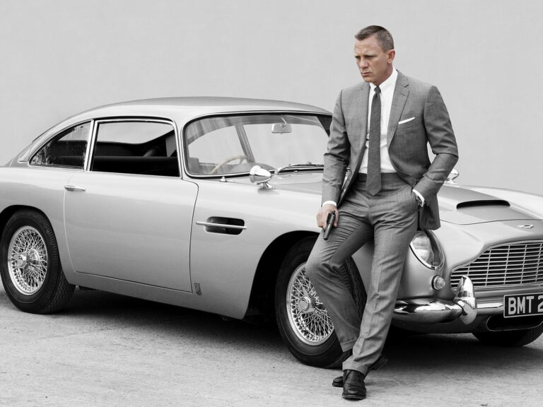 James Bond and his famous Aston Martin DB5