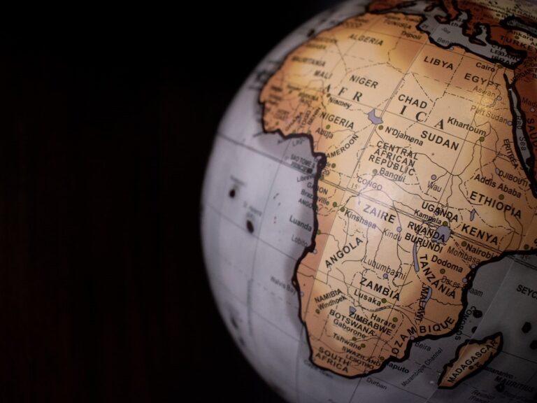 Picture of the globe with a focus on the continent of Africa