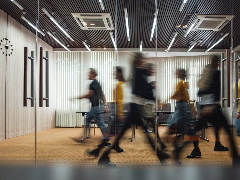 Group of office employees at coworking center.