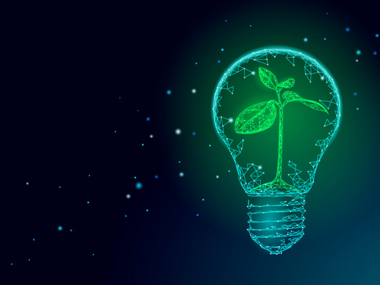 Light Bulb lamp saving energy ecology concept.