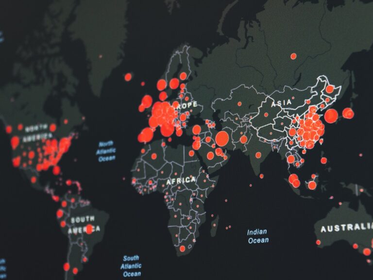 Graph showing red hot spots tracking Covid-19