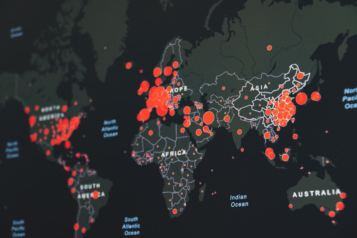 Graph showing red hot spots tracking Covid-19