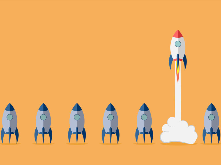 Startup project concept with rocket launch. Vector illustration, ©Oleh / Adobe Stock
