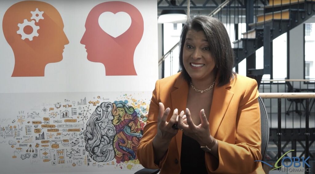 Picture of Odile Bocande-Koffi explaining emotional intelligence