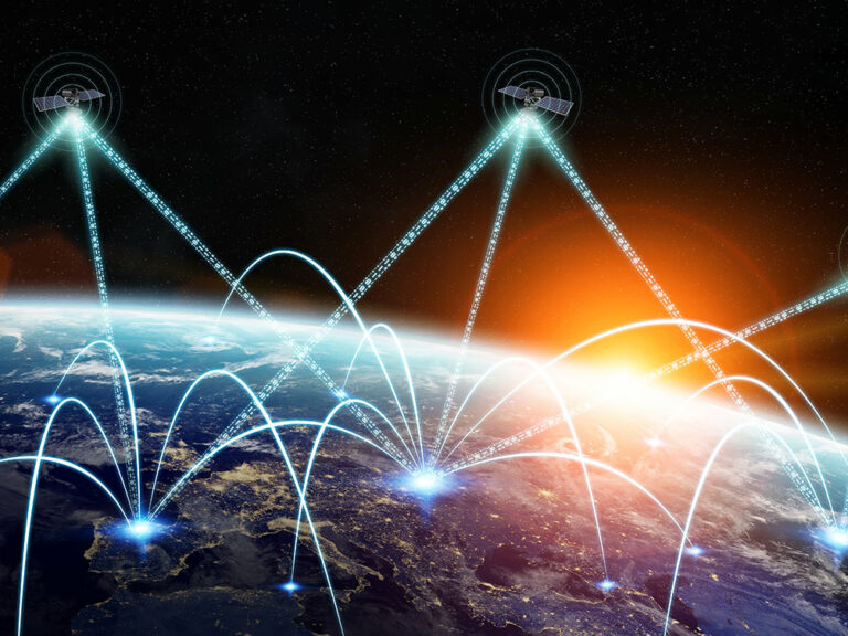 Global network and satellite data exchange