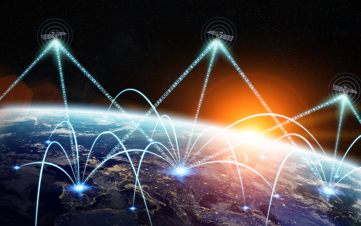 Global network and satellite data exchange
