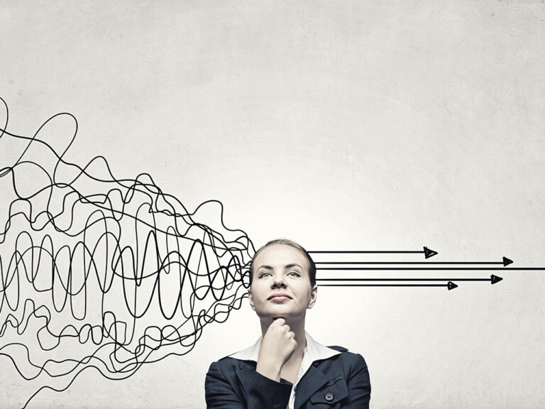 Businesswoman making decision