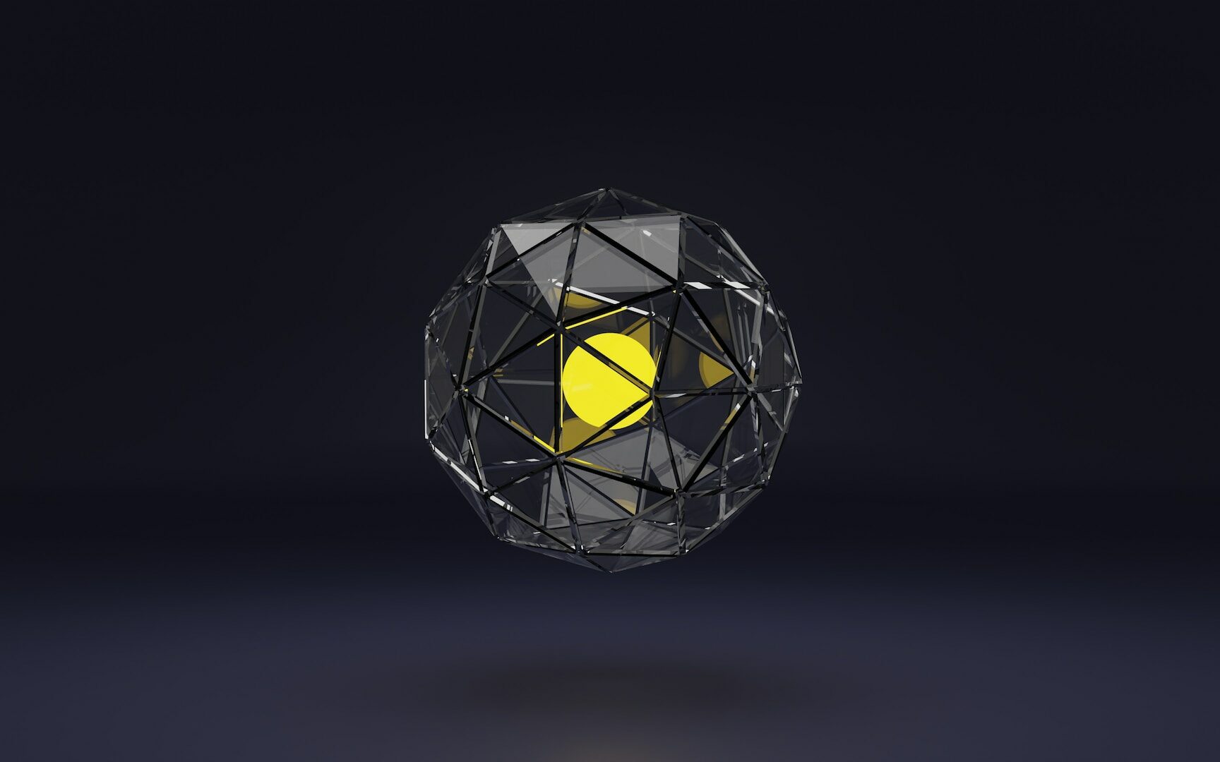 ©Shubham Dhage/Unsplash 3D image of a yellow circle inside a glass cage