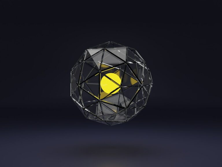 ©Shubham Dhage/Unsplash 3D image of a yellow circle inside a glass cage