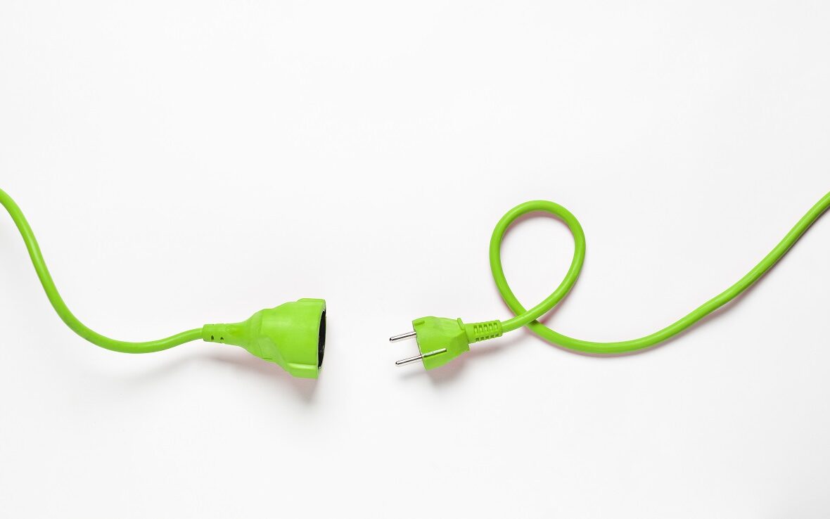 ©Gemenacom/Shutterstock Green Power Cable Isolated On White Background
