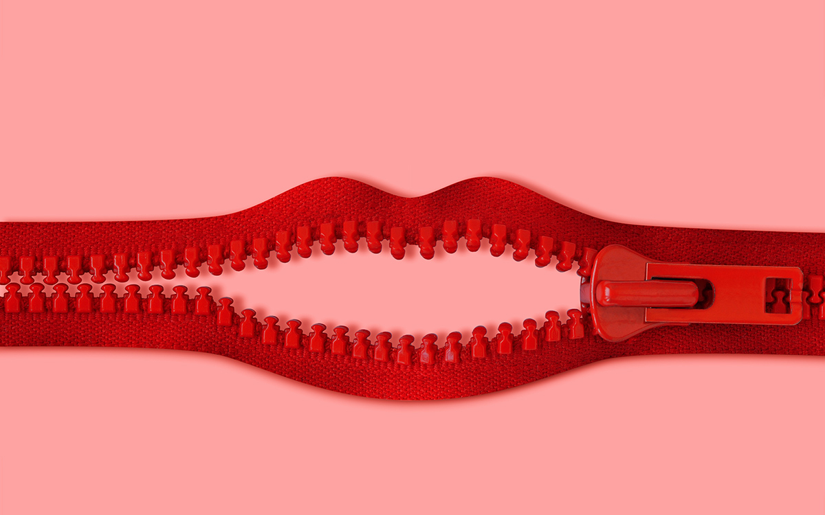 Image of a zipper in the form of a mouth.