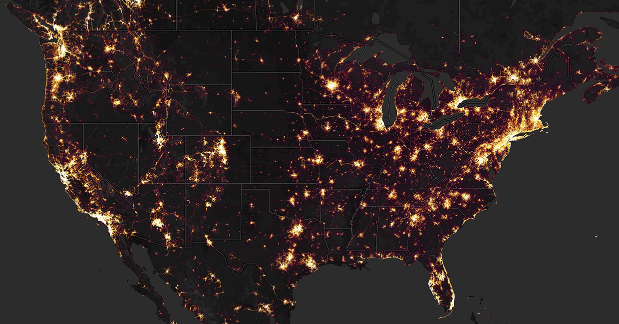 Strava Global Heat Map ©Mapbox / OpenStreetMap