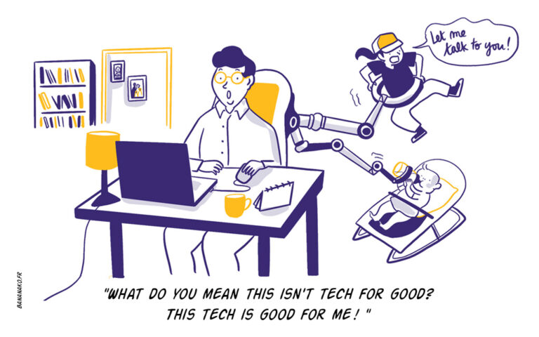 Illustration of Tech for Good Tag, ©Bananako.fr for The Choice Illustration of Tech for Good Tag, ©Bananako.fr for The Choice